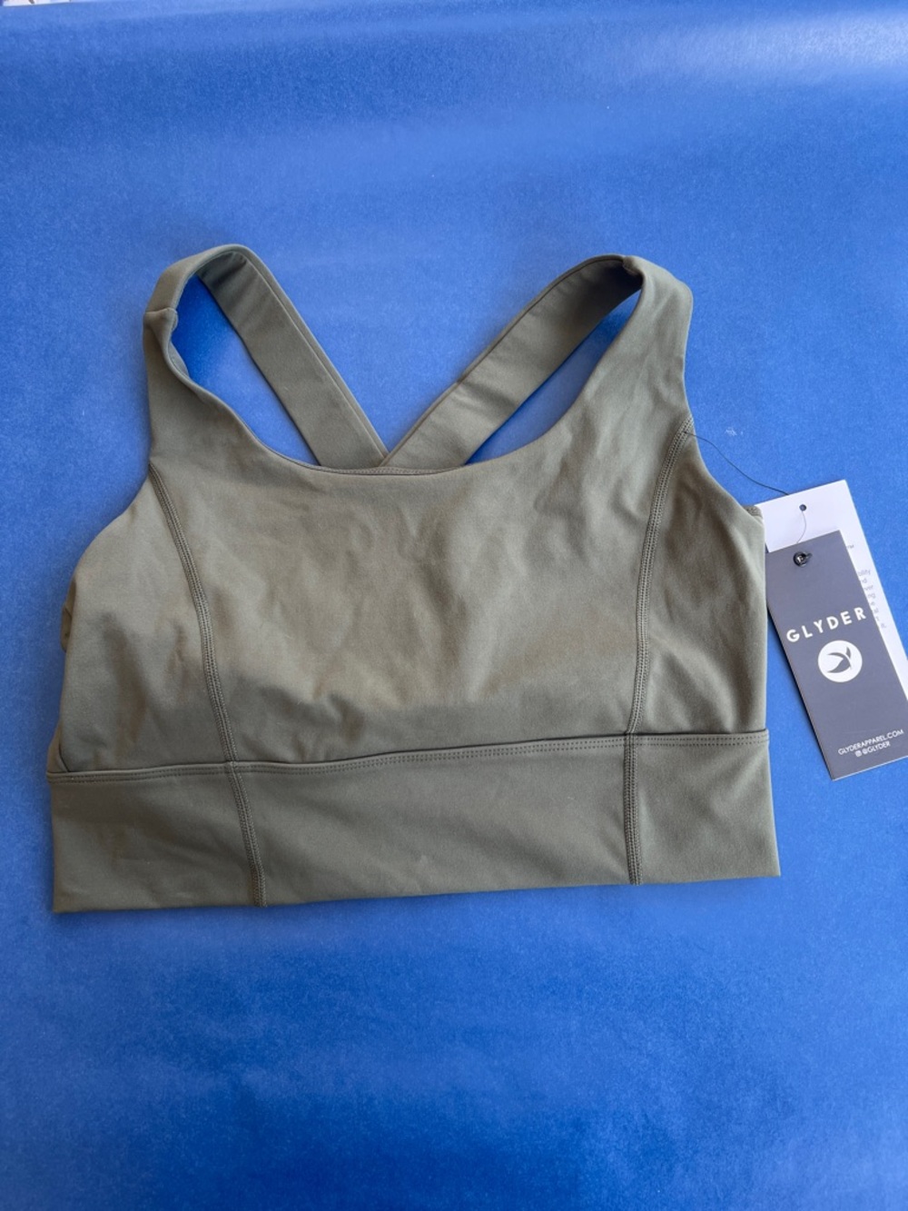 Glyder Moss Green Sports Bra NWT XL